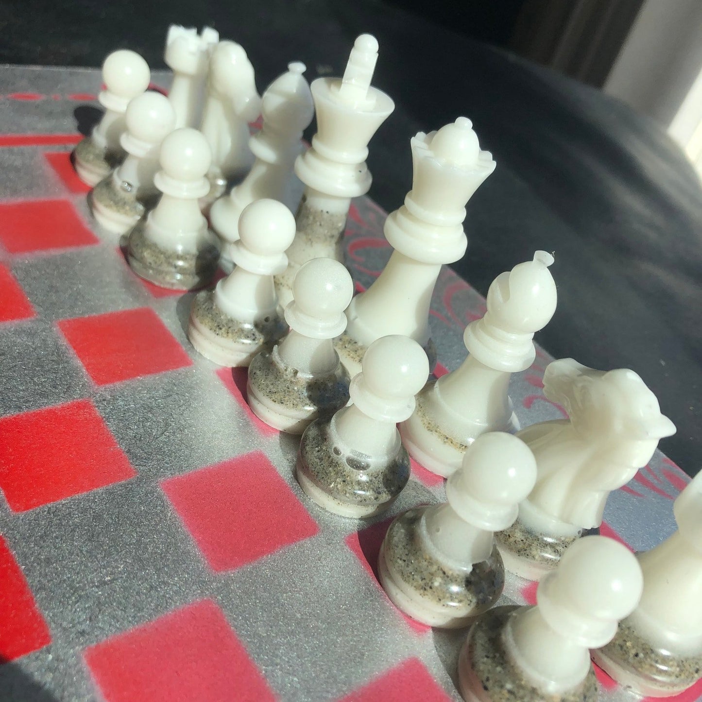 Chess Set - Red Silver