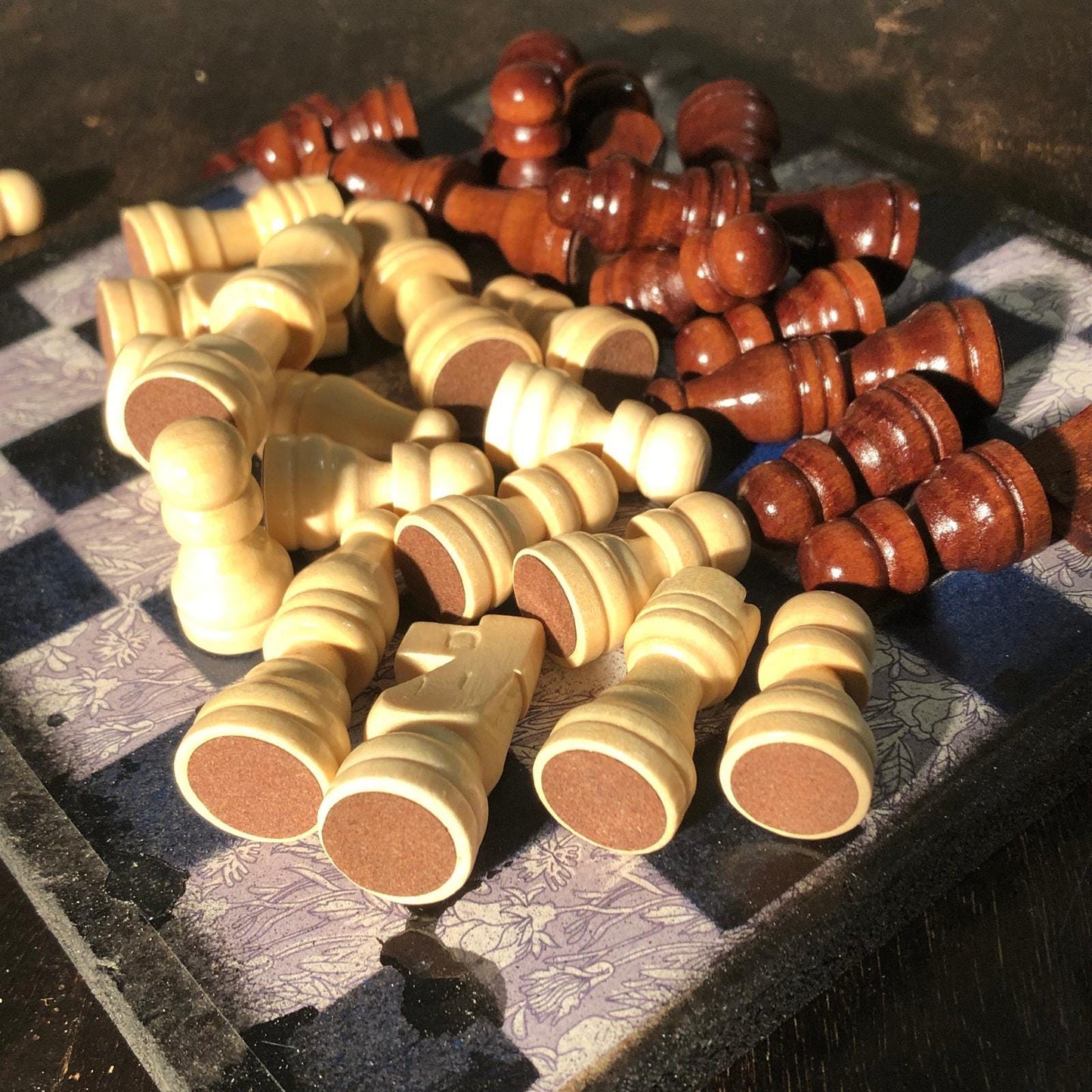 Scrapbook Chess Set - Blue & White