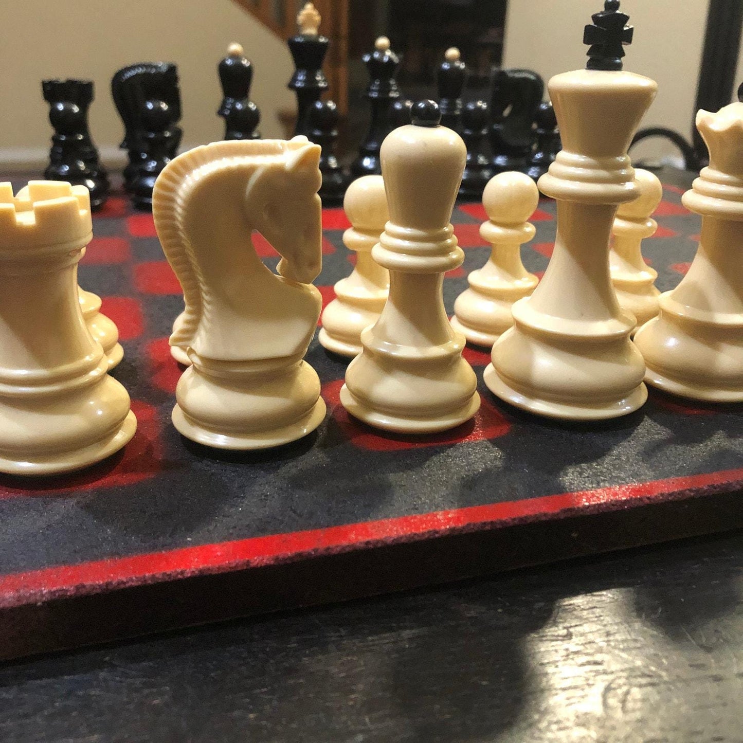 Large Chess Set - Red & Black