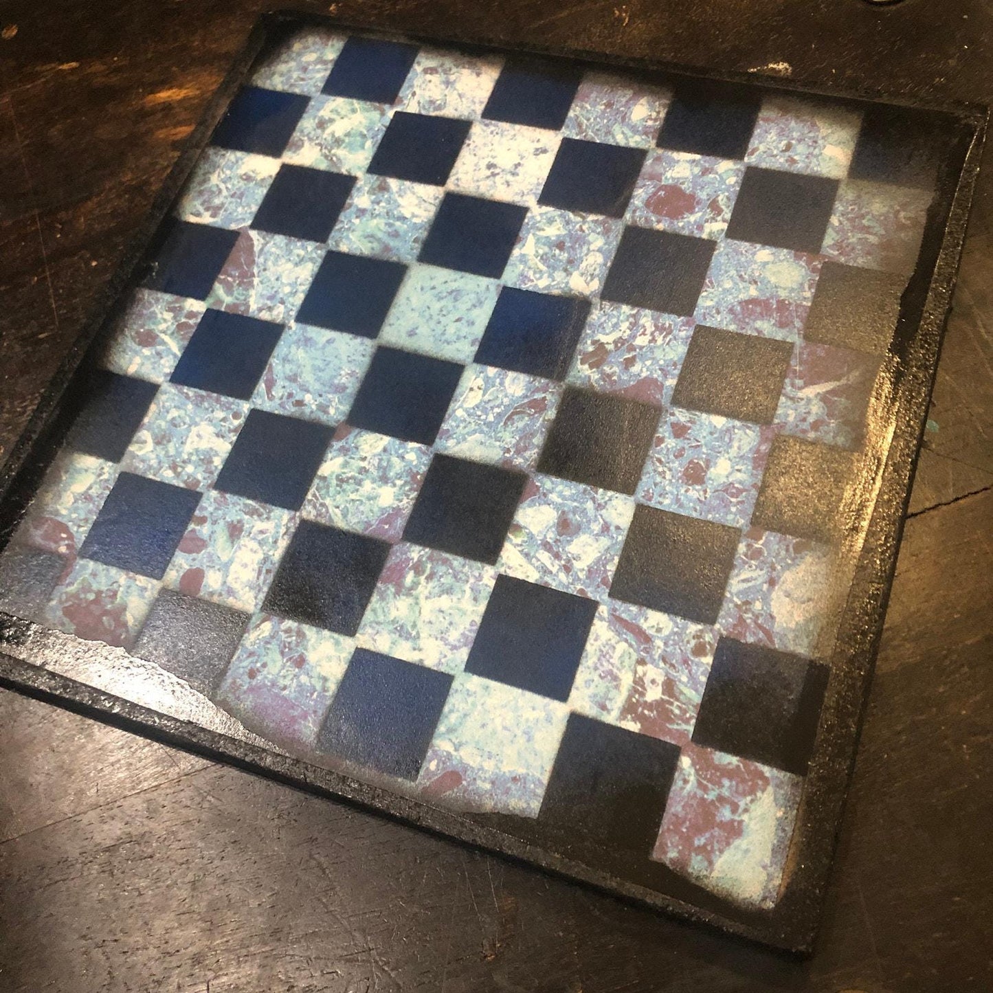 Scrapbook Chess Set - Blue Crystal