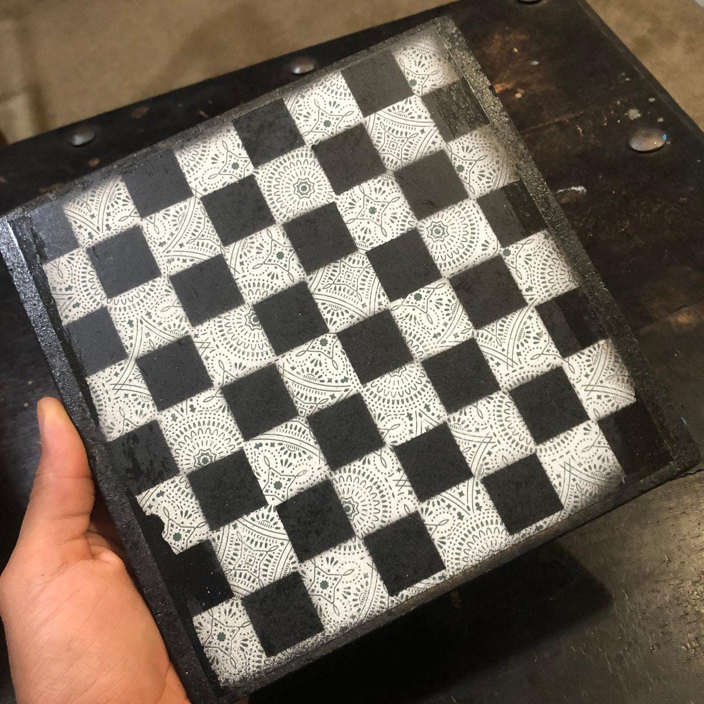 Scrapbook Chess Set - Amber Black