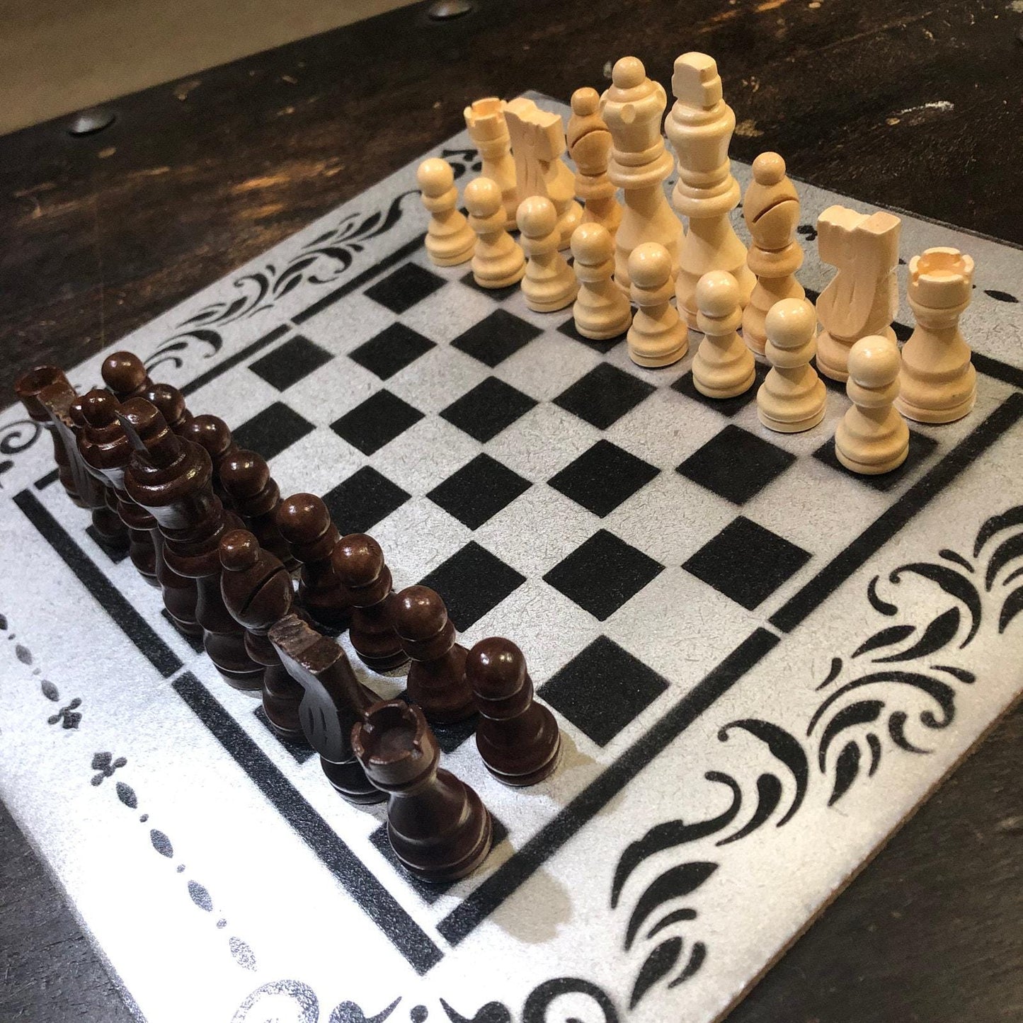 Chess Set - Silver & Black