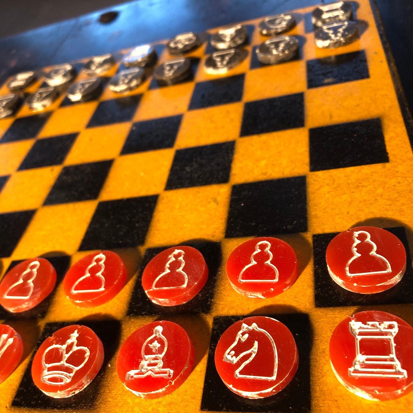 Chess Set - Yellow Black & Red