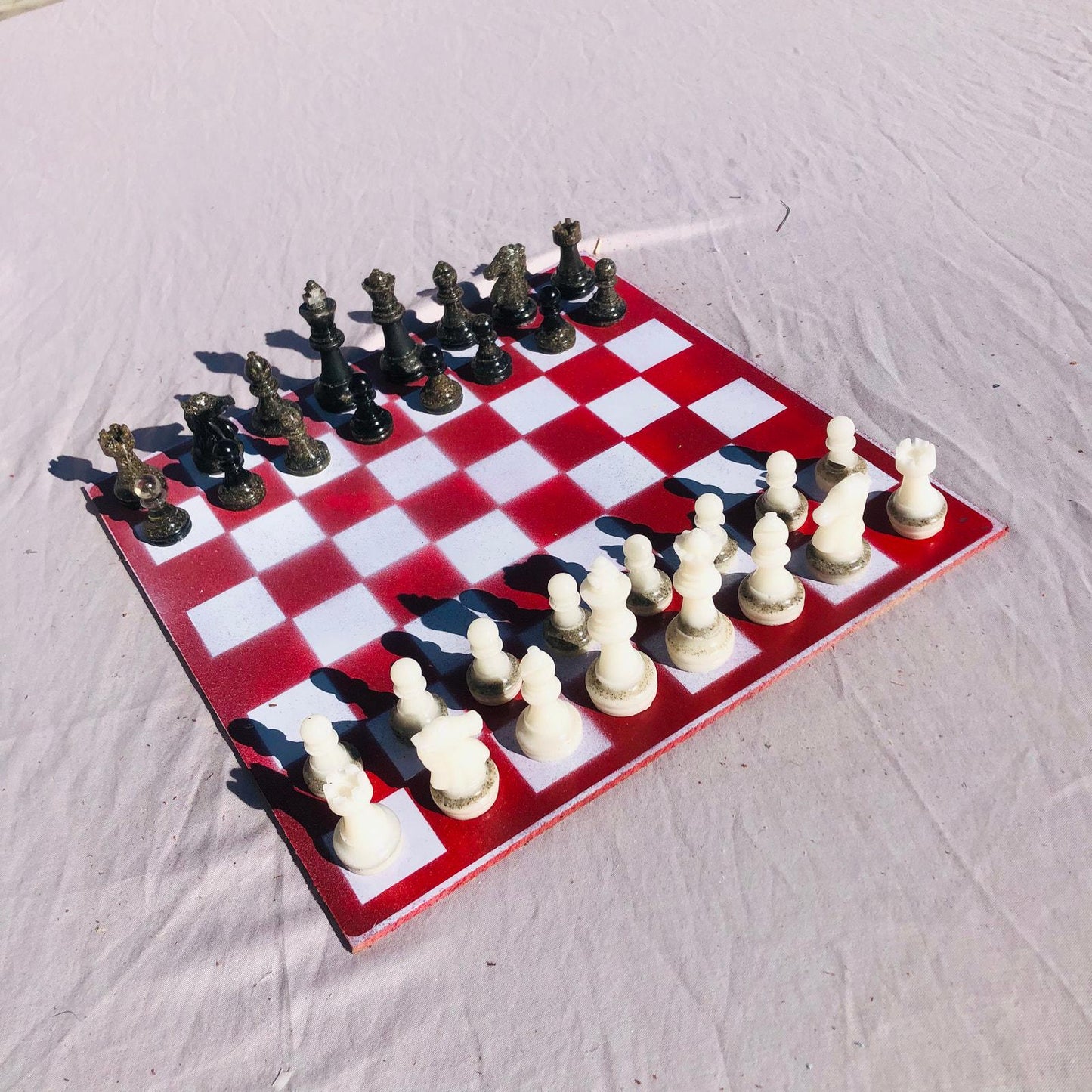 Chess Set - Premium Red & White