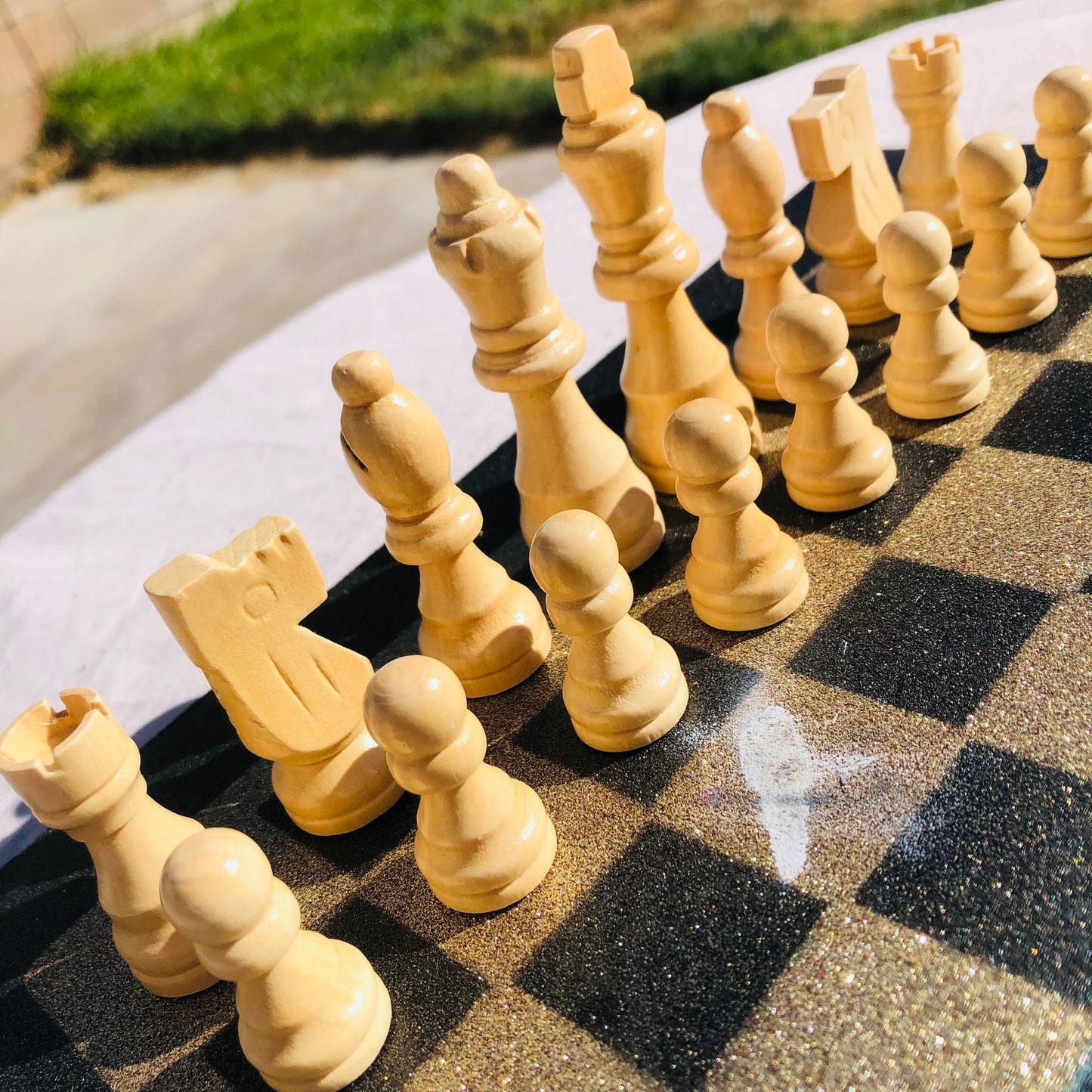 Chess Set - Blue Gold