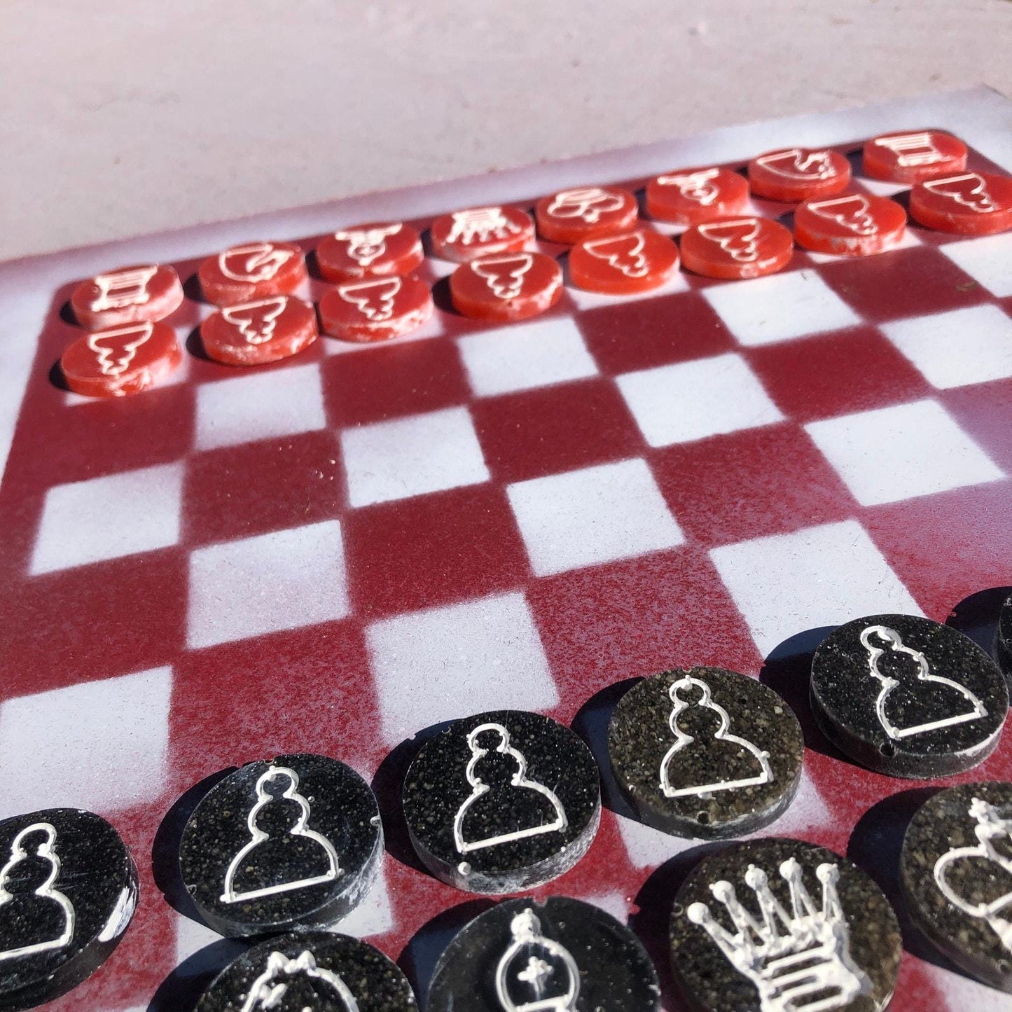 Chess Set - Red & White Edition