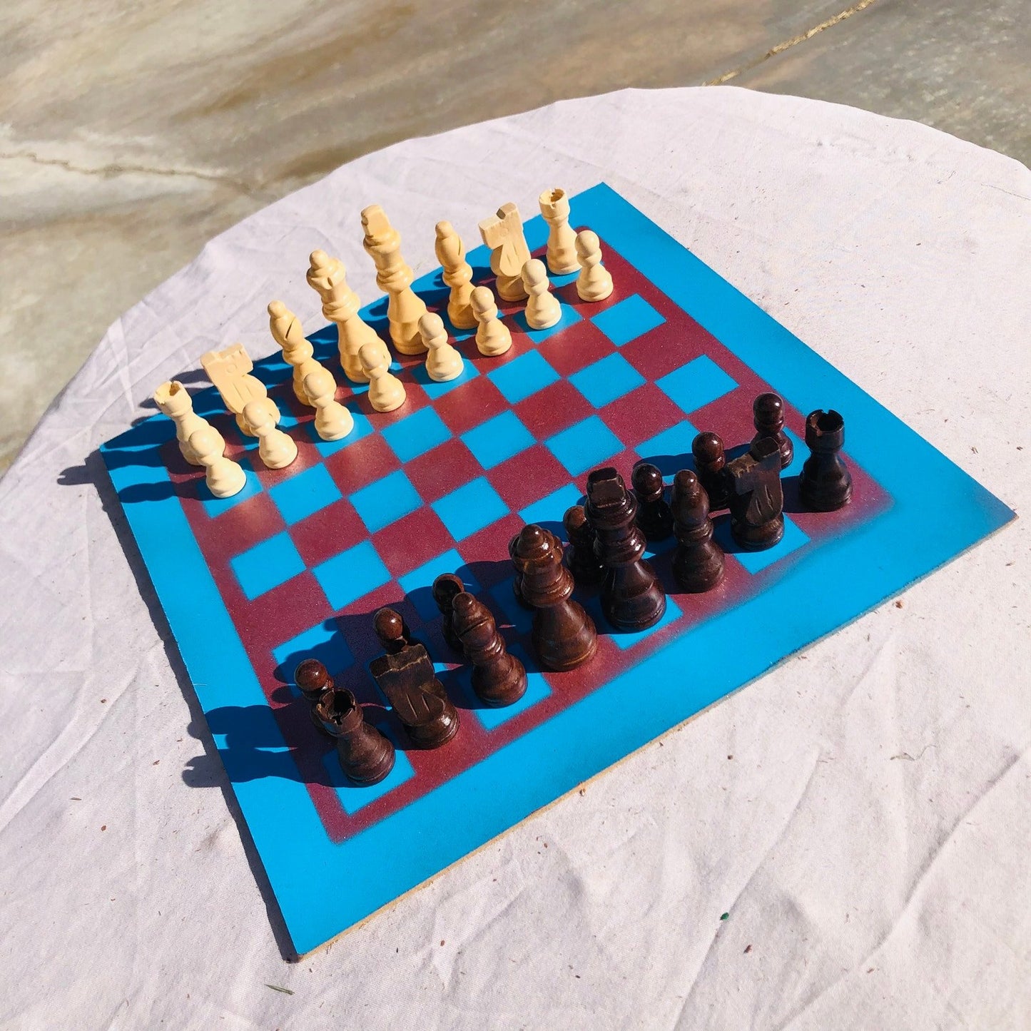 Chess Set - Blue Bronze