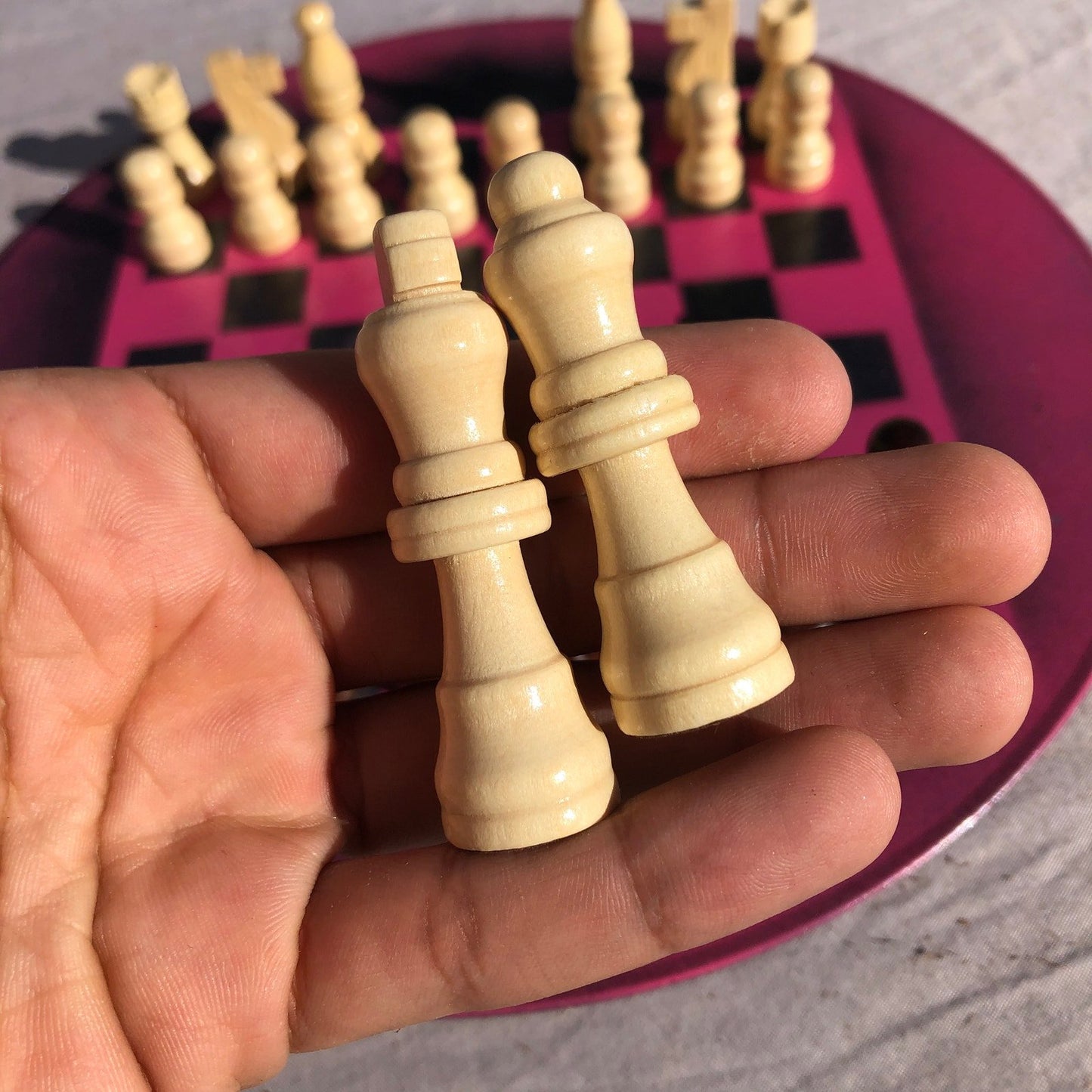 Vinyl Chess Set - Hot Pink