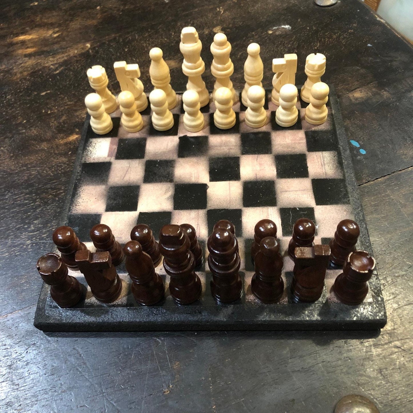 Scrapbook Chess Set - Brown & Black