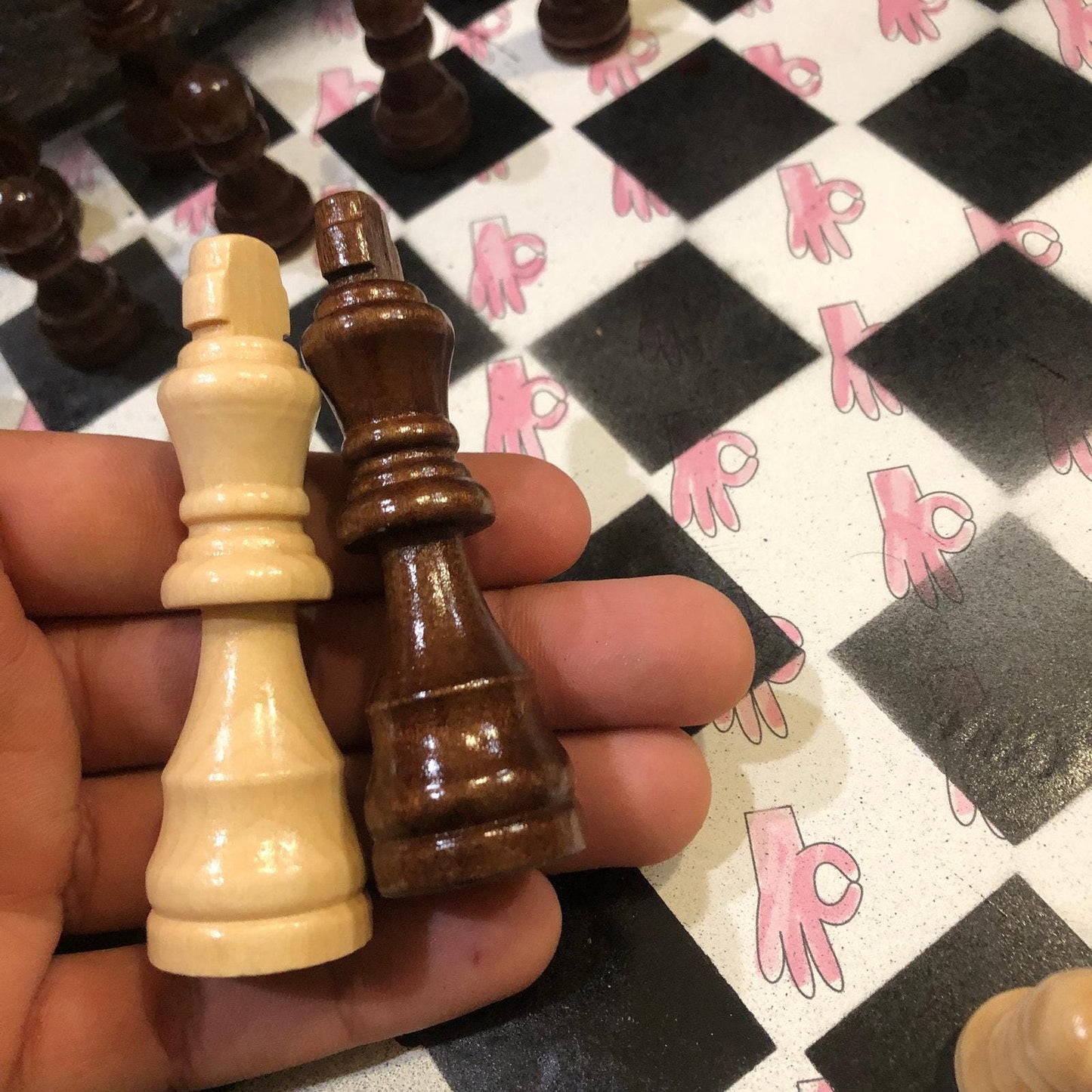 Scrapbook Chess Set - Pink Okay