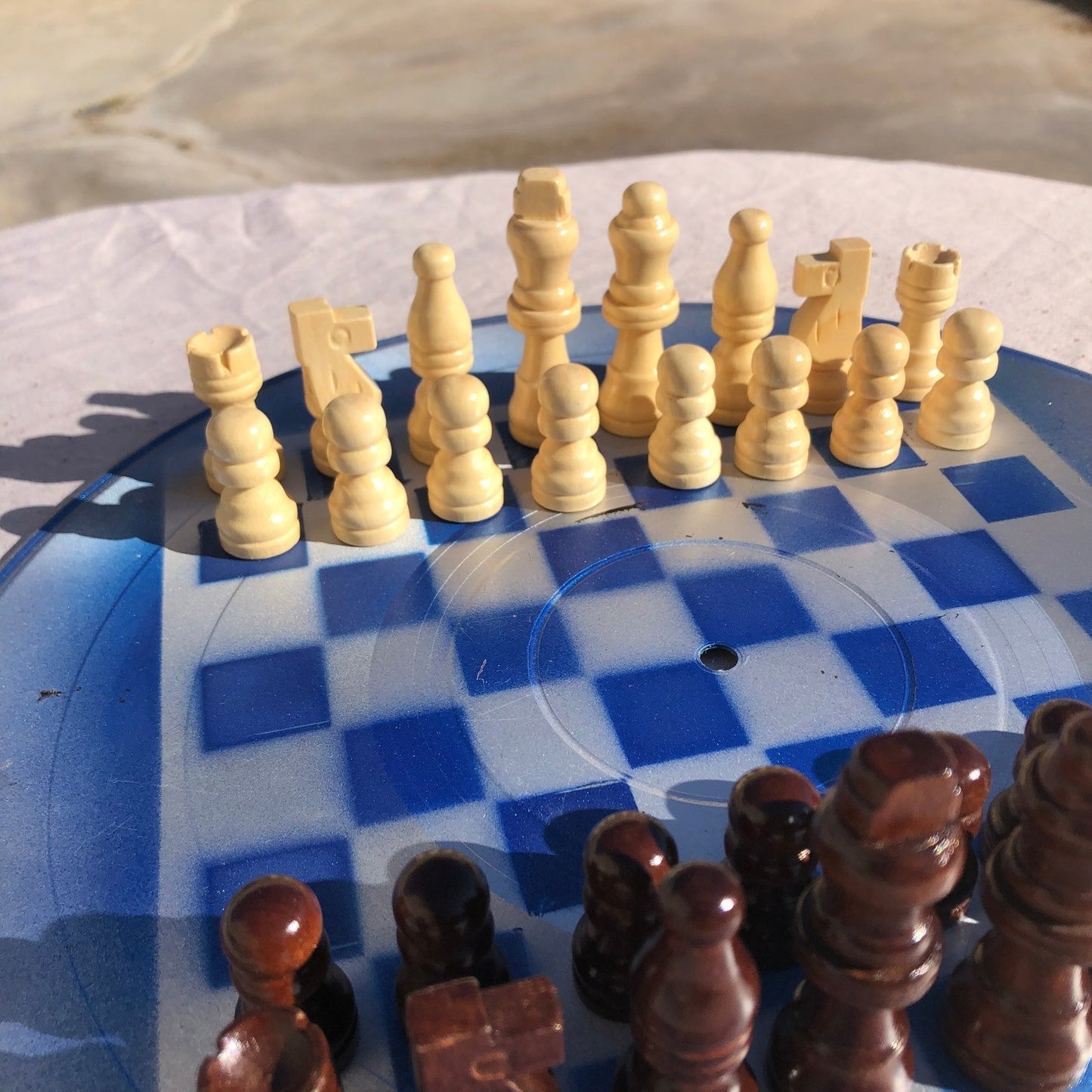 Vinyl Chess Set - Blue Chrome