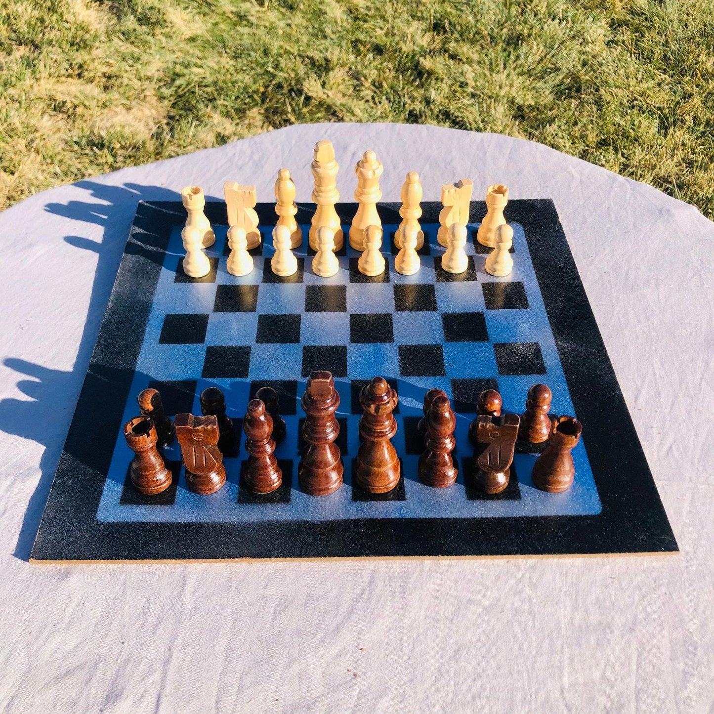 Chess Set - Classic Shiny Blue