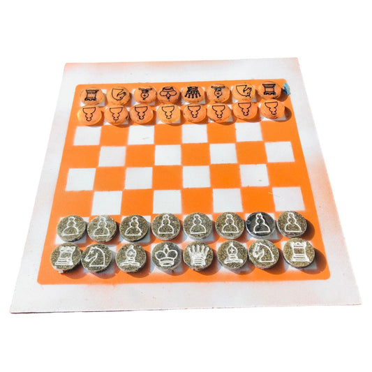 Chess Set - Orange & White