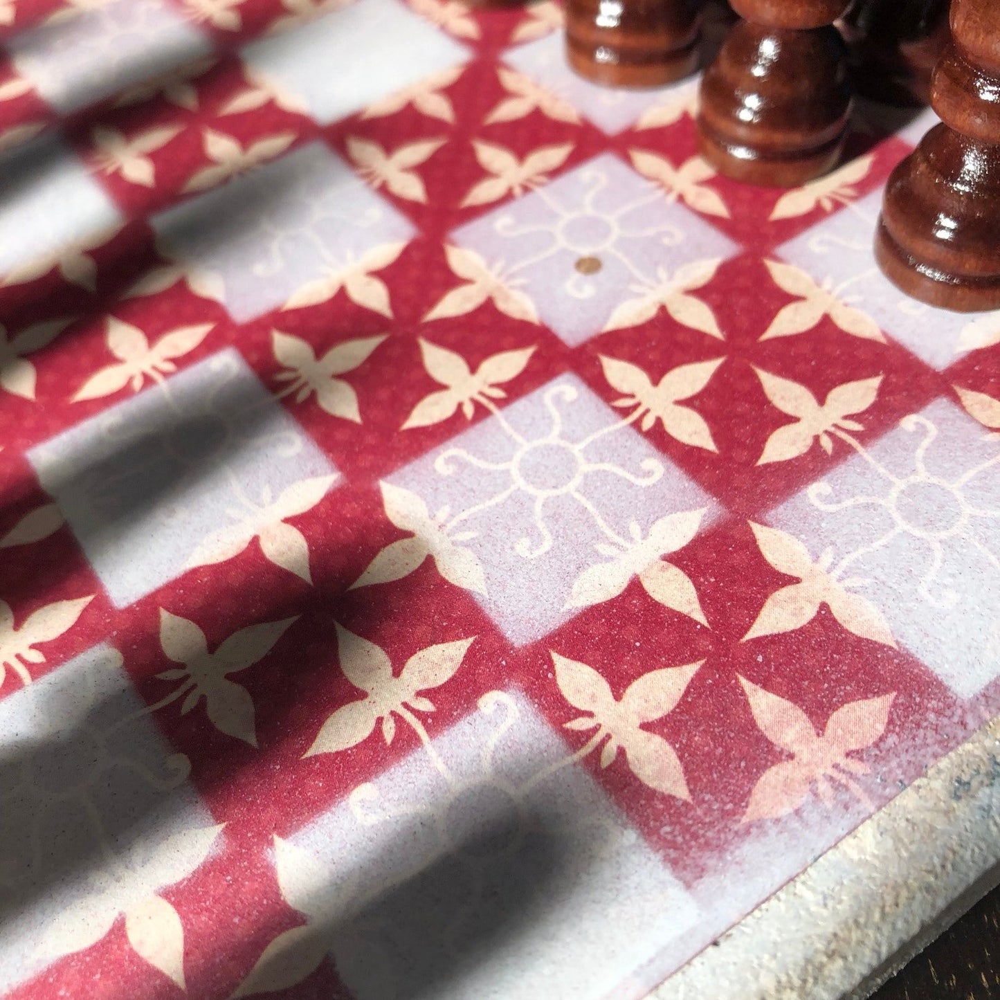 Scrapbook Chess Set - Elegant Red