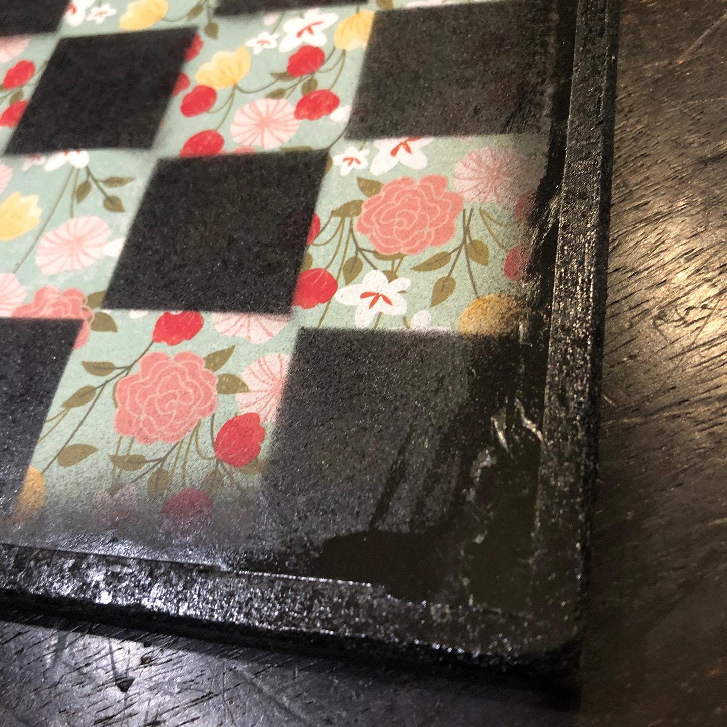 Scrapbook Chess Set - Mint Flowers