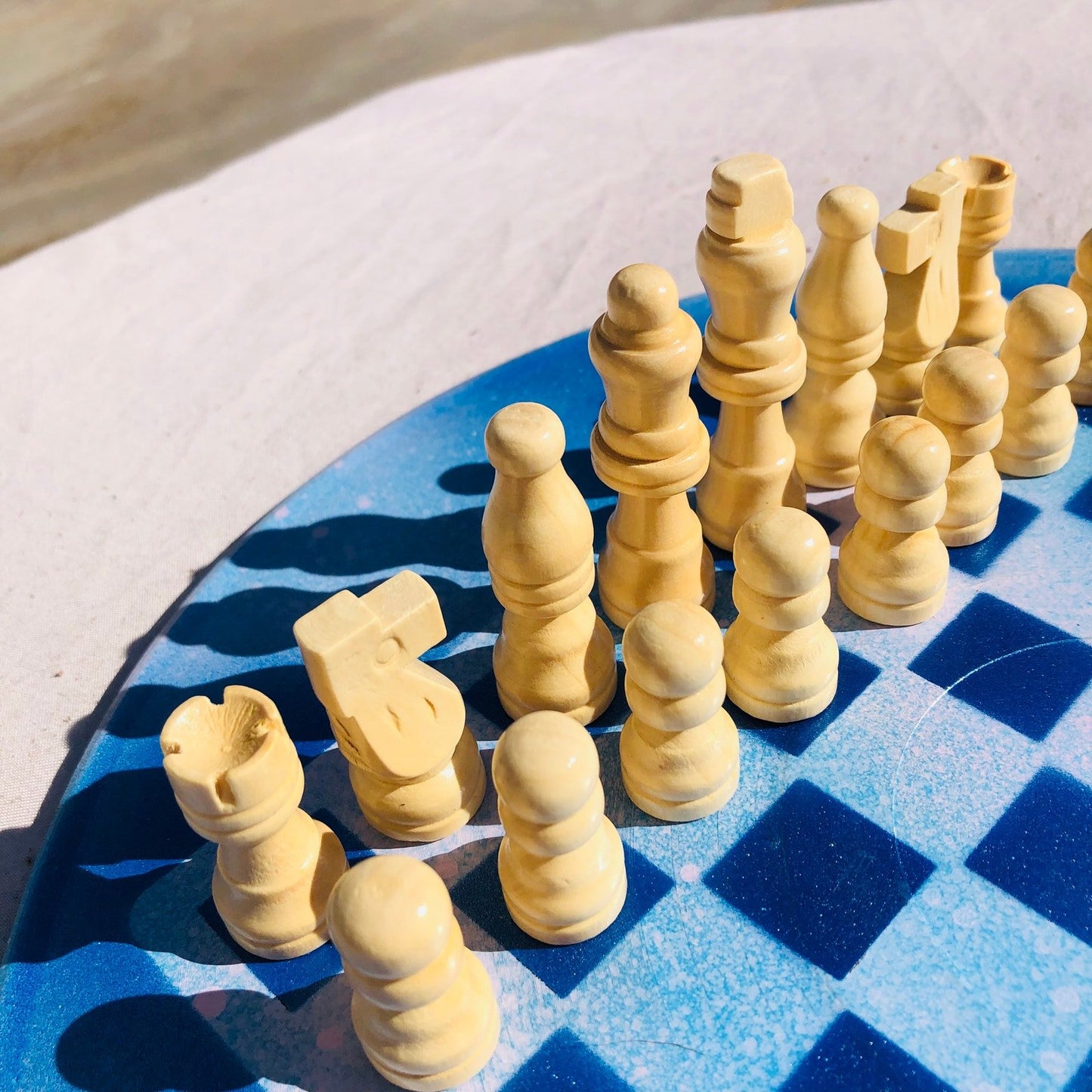 Vinyl Chess Set - Ice Block Blue