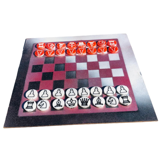 Chess Set - Red/Black Color Dual