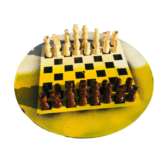 Vinyl Chess Set - Yellow Cream