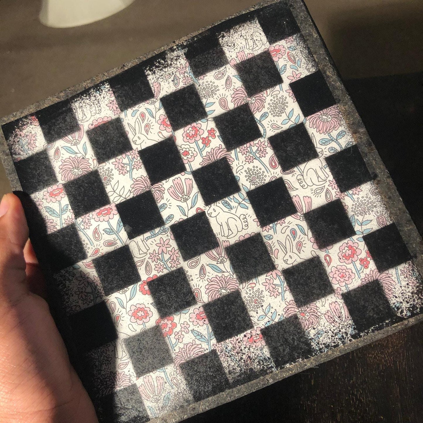 Scrapbook Chess Set - Rabbit Flower