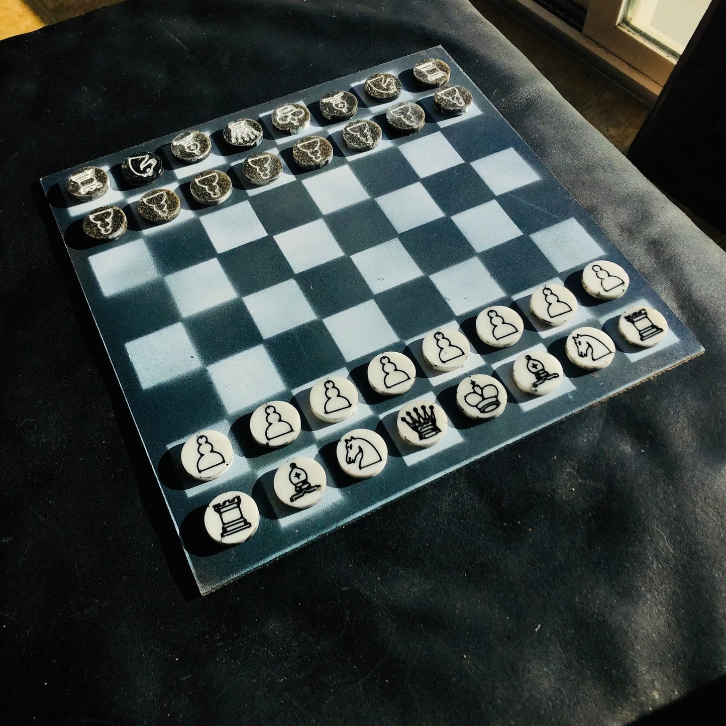 Chess Set - Grayish Blue