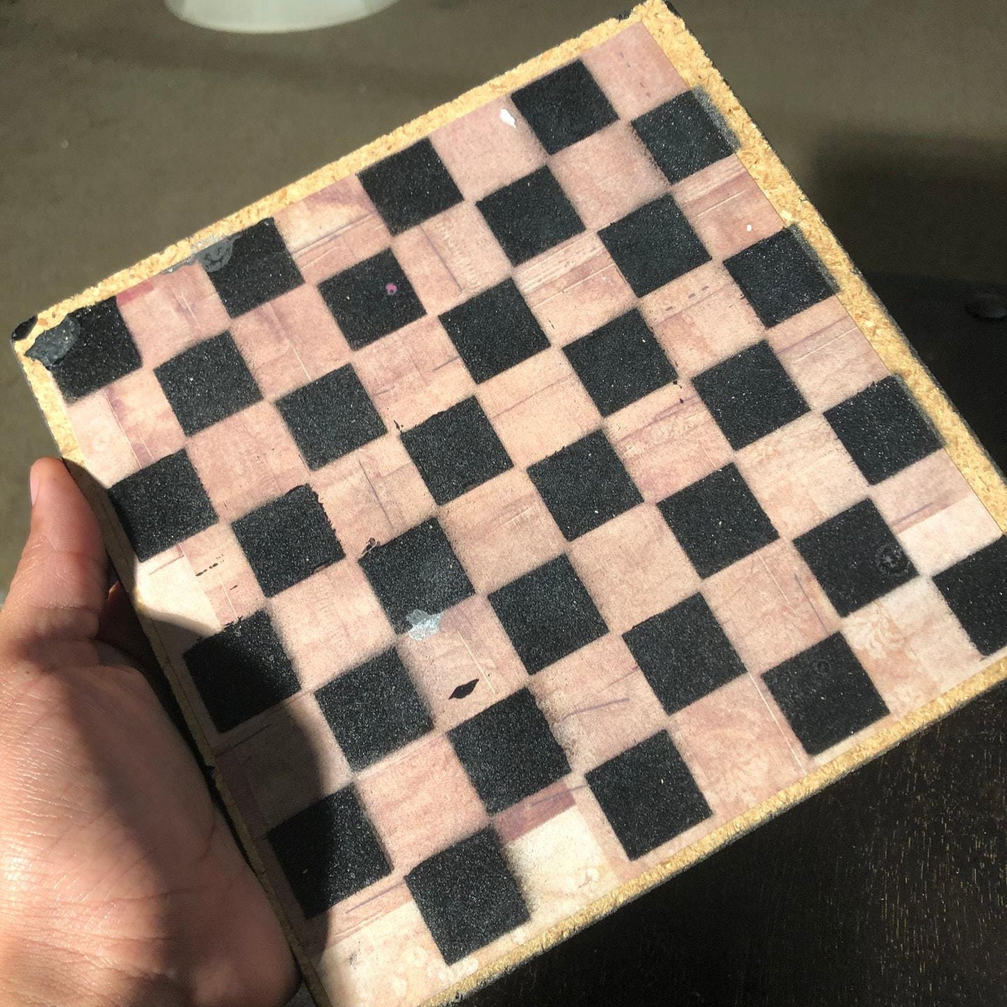 Scrapbook Chess Set - Brown Wood