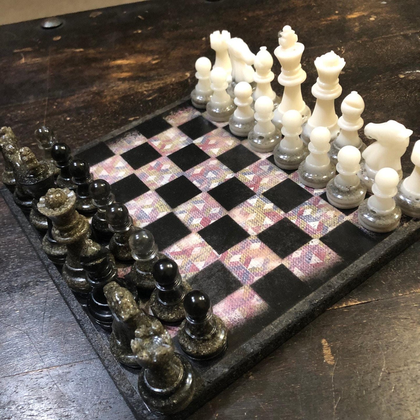 Scrapbook Chess Set - Fancy Carpet Pattern