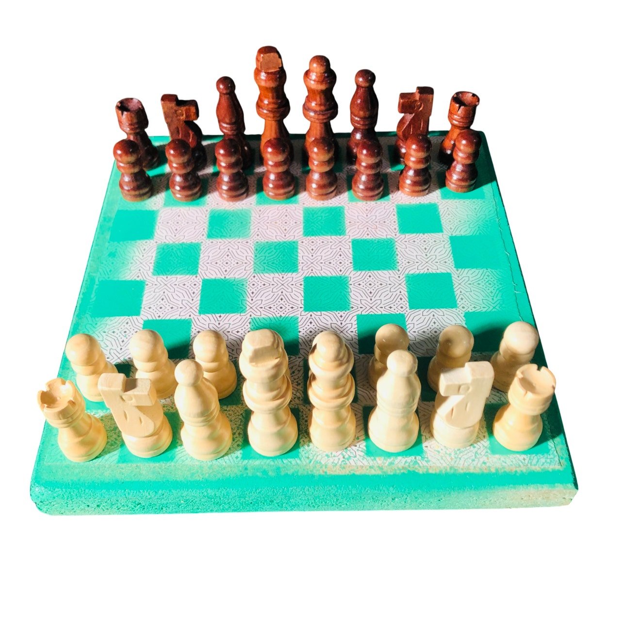 Scrapbook Chess Set - Green Neon