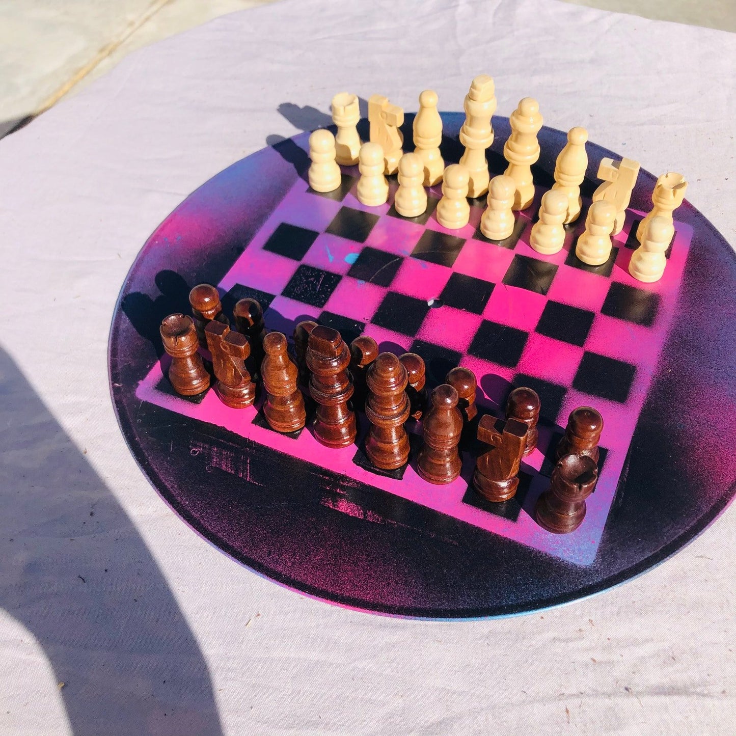 Vinyl Chess Set - Pink Horizon