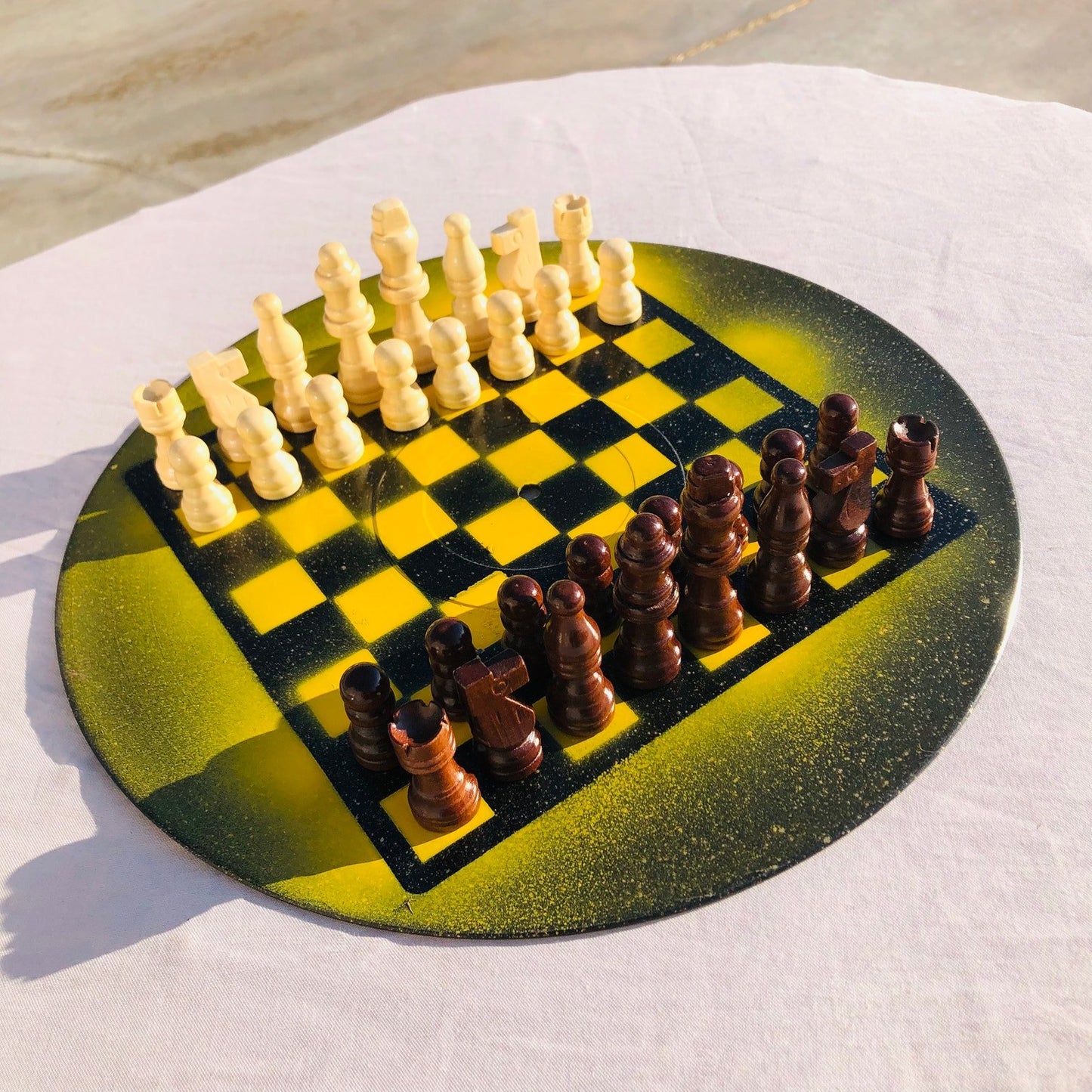 Vinyl Chess Set - Yellow Darkness