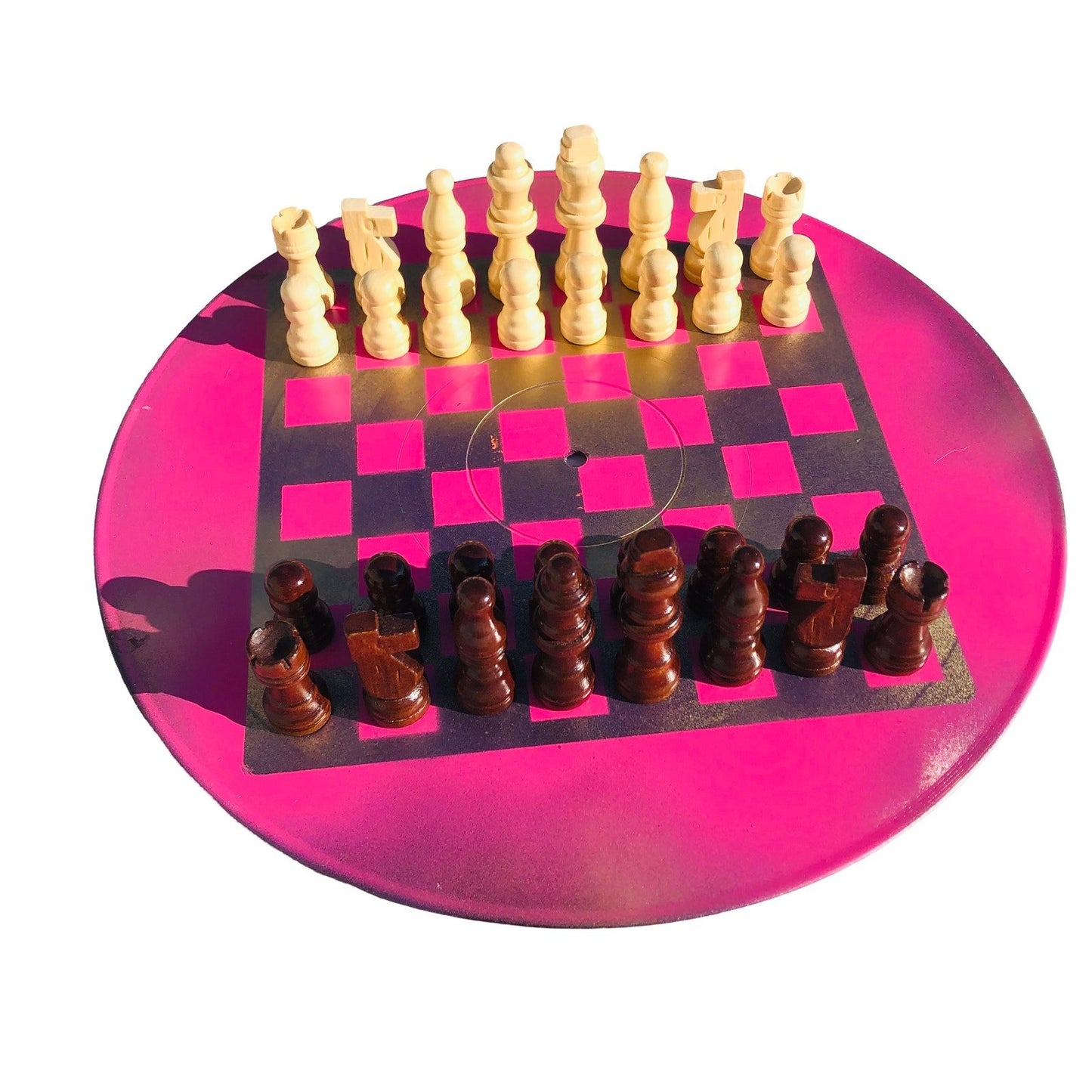 Vinyl Chess Set - Ruby Pink Gold