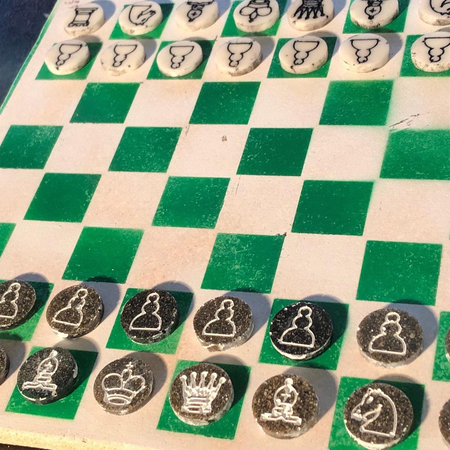 Chess Set - Green & White