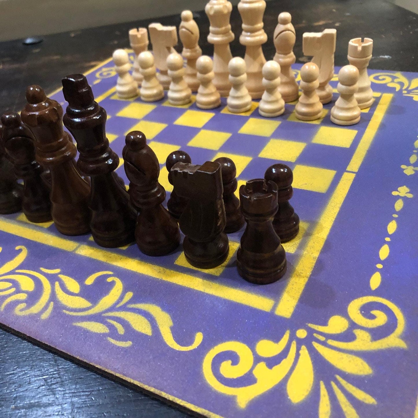 Chess Set - Purple & Yellow