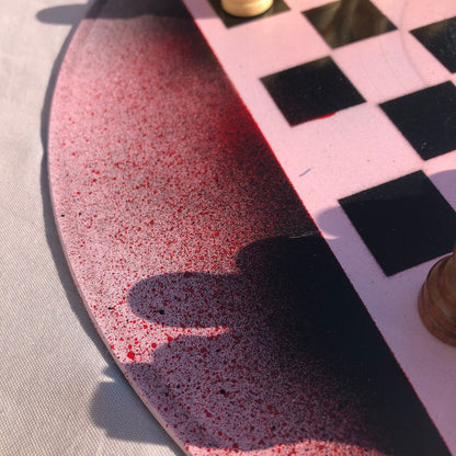 Vinyl Chess Set - Pink and Red Mist