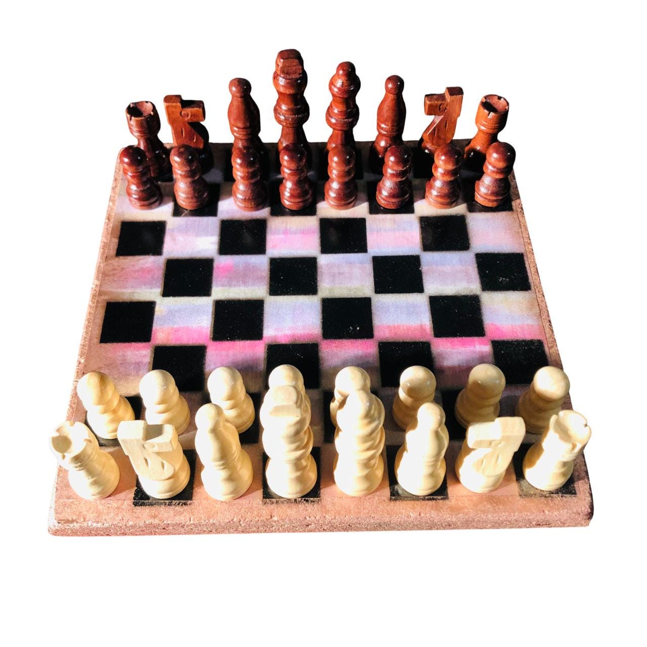 Scrapbook Chess Set - Faded Bronze