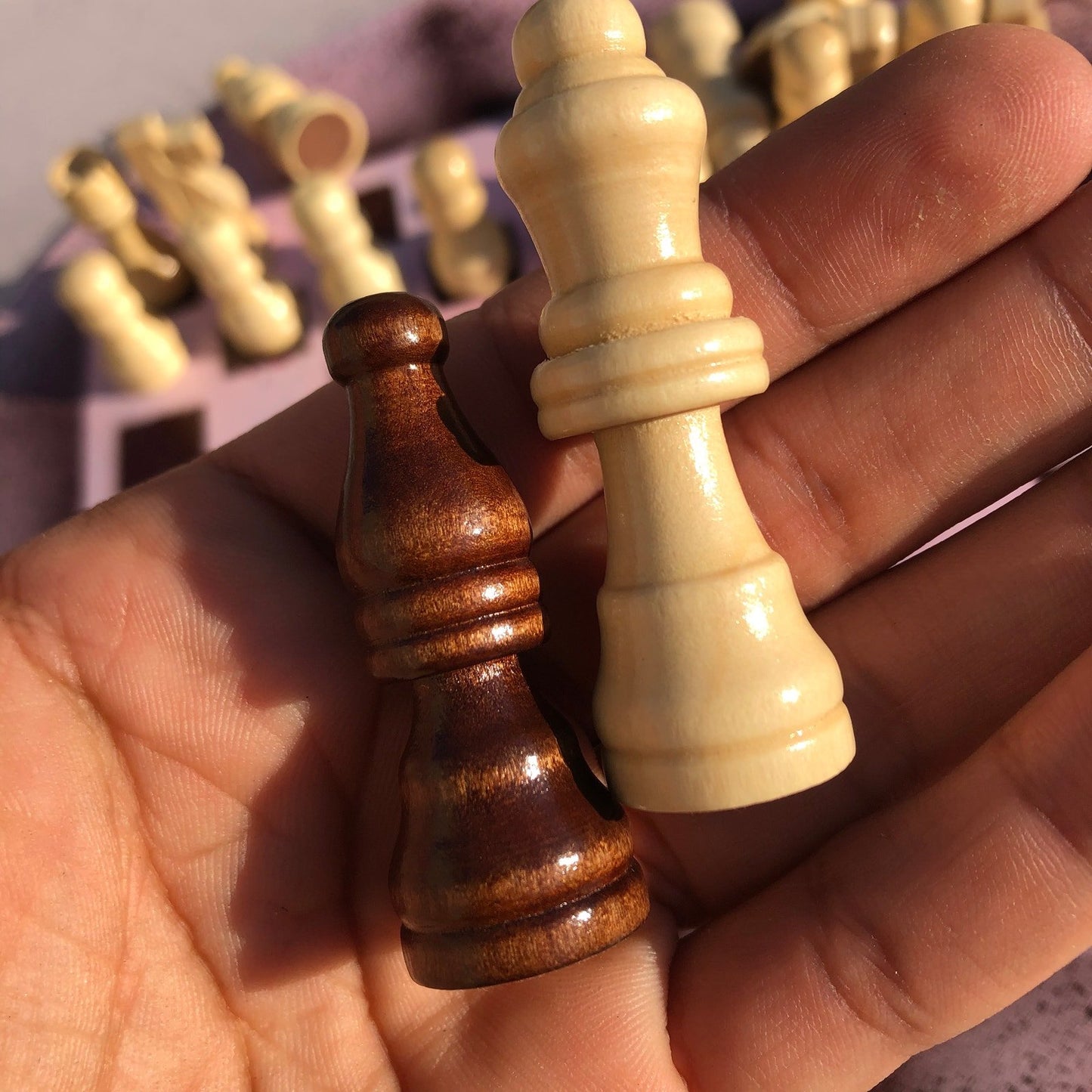 Vinyl Chess Set - Chocolate Pink