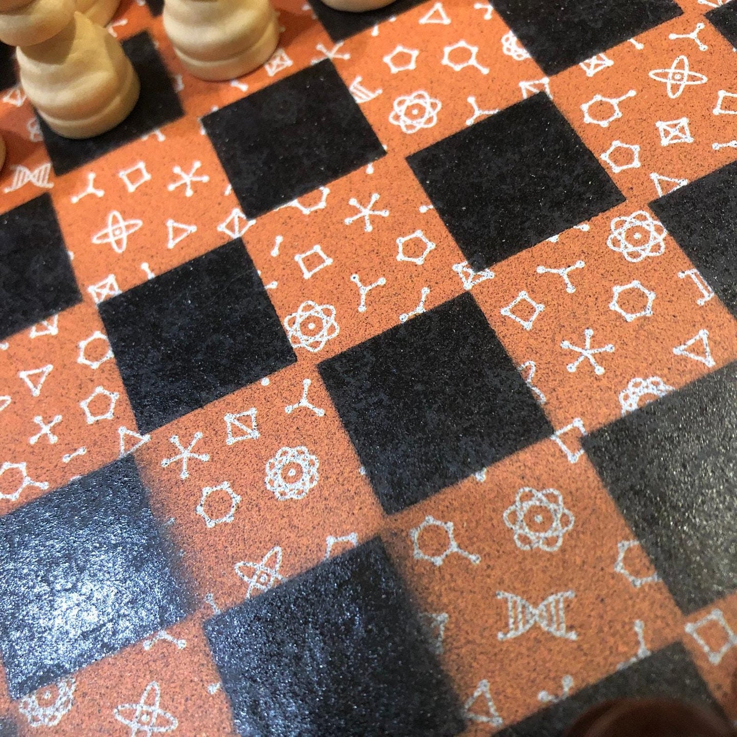 Scrapbook Chess Set - Orange Chemistry