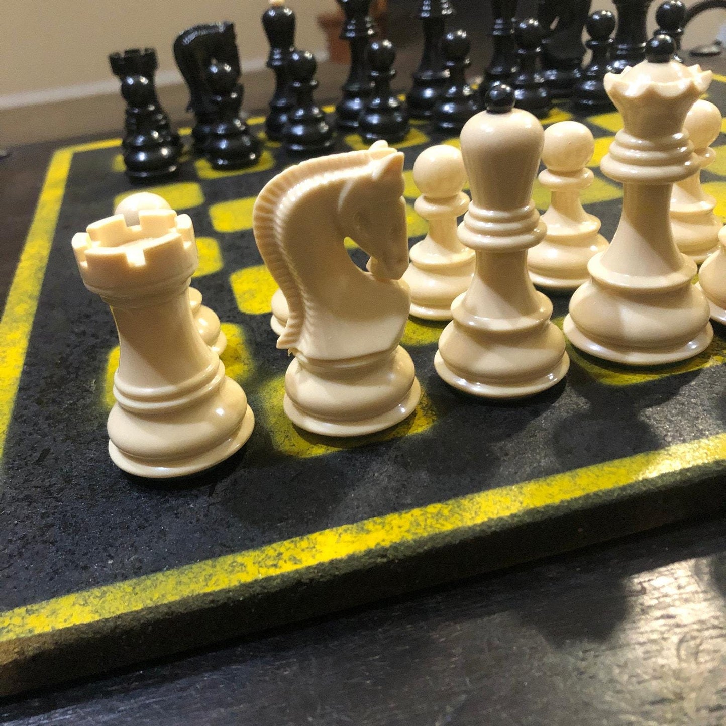 Large Chess Set - Black & Yellow