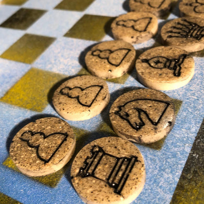Chess Set - Faded UCLA Blue & Yellow Colors