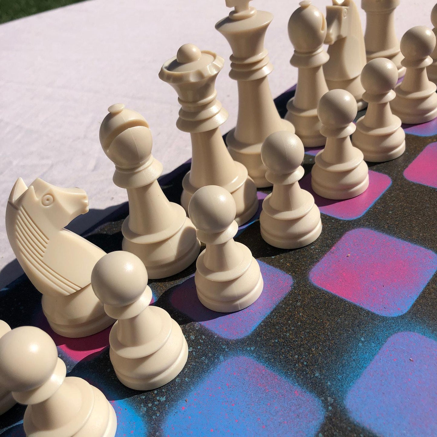 Large Chess Set - Dirty Cotton Candy