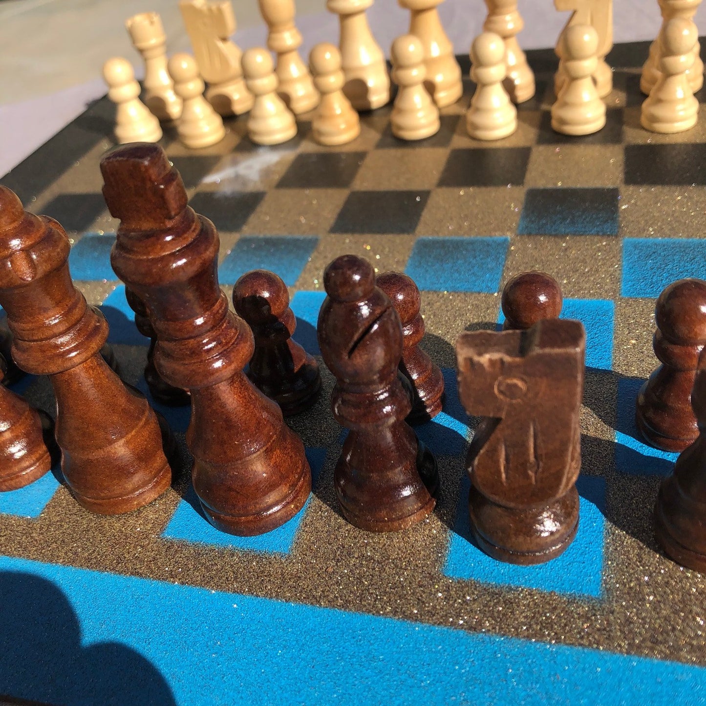 Chess Set - Blue Gold