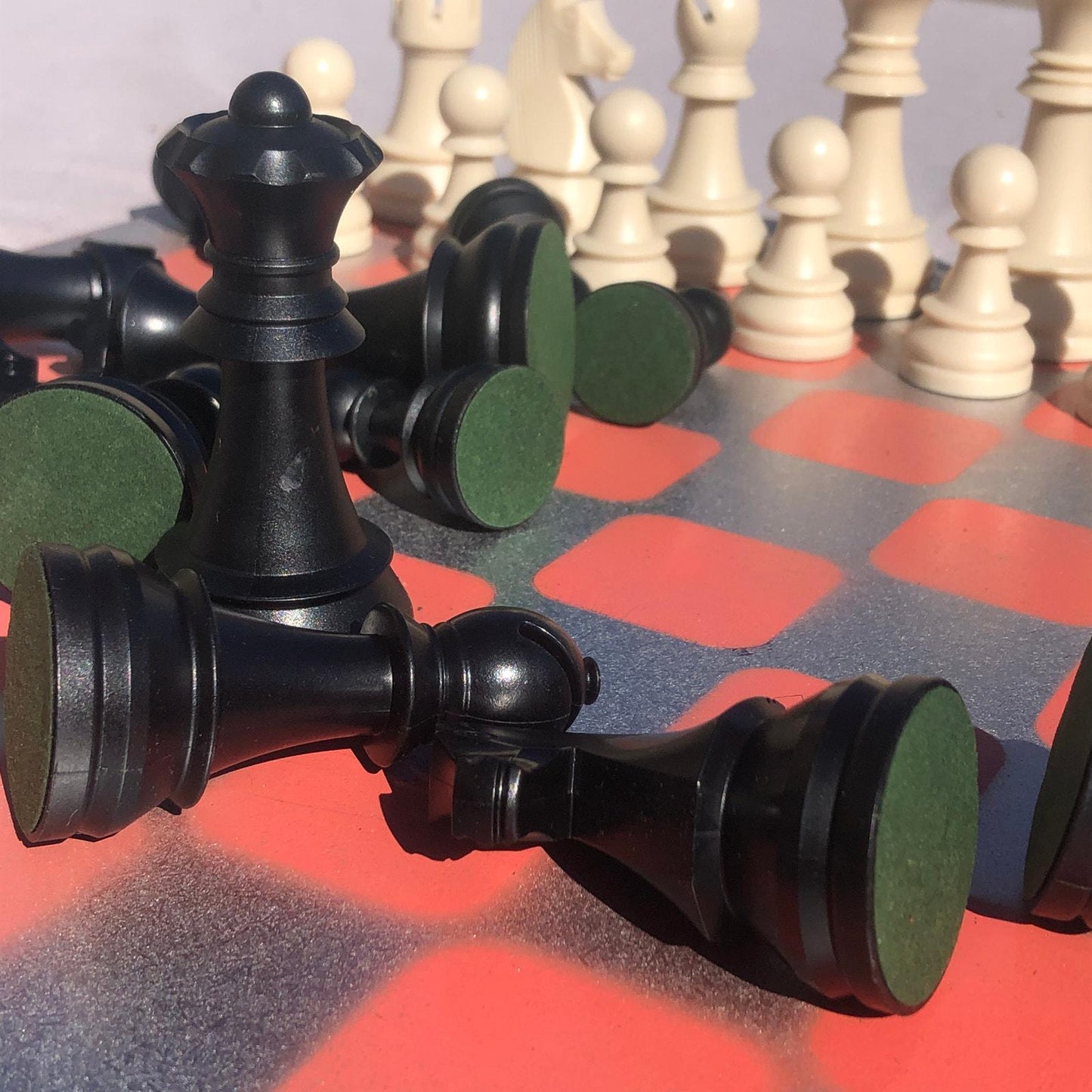 Large Chess Set - Chrome Peach