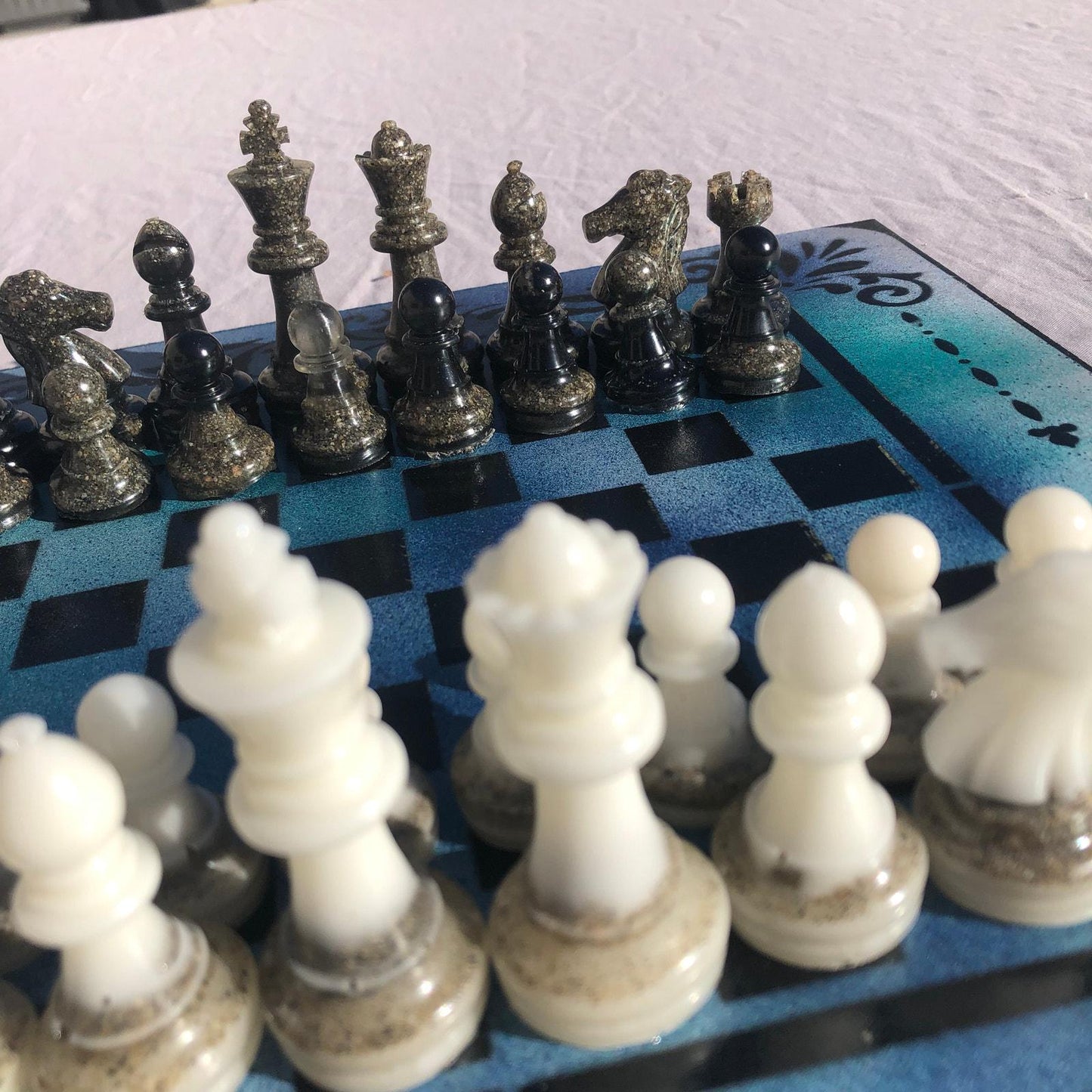 Chess Set - Misty Blue