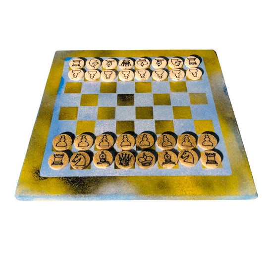 Chess Set - Faded UCLA Blue & Yellow Colors