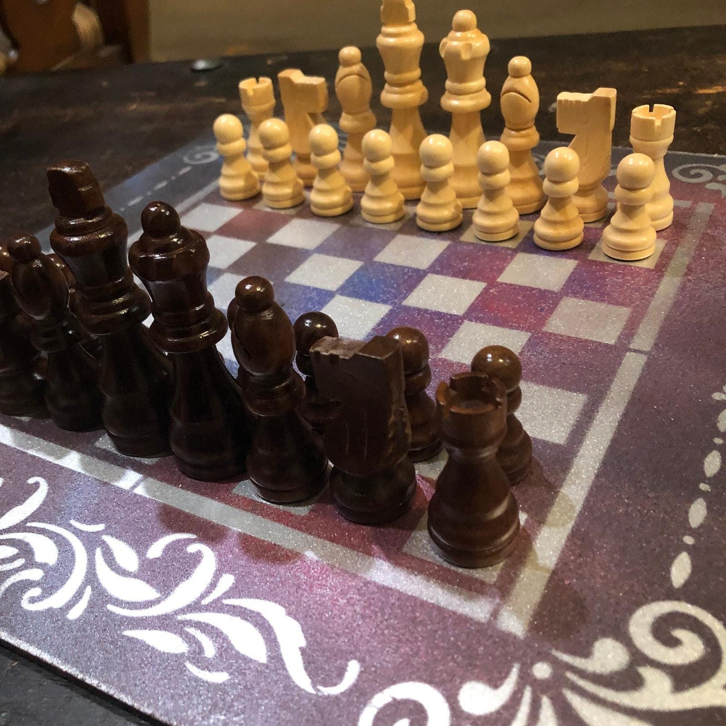 Chess Set - Purple Galaxy Chrome