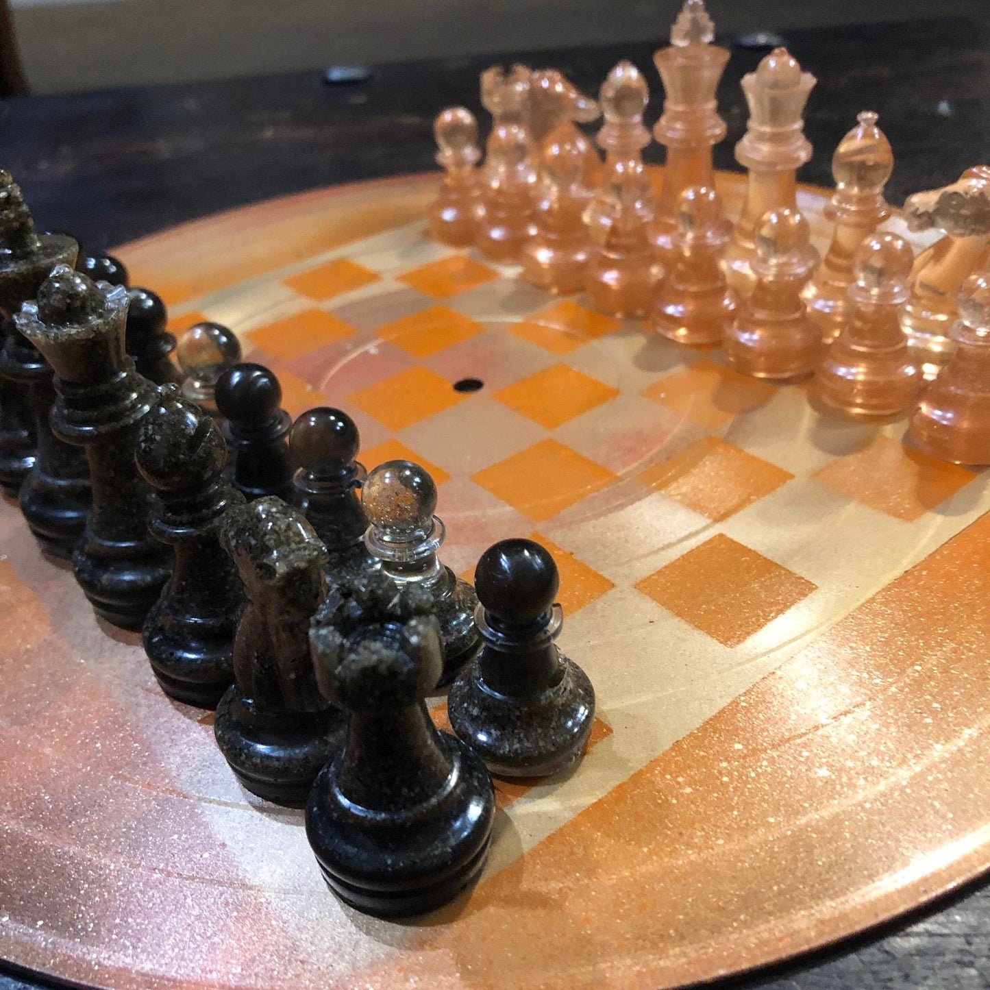 Vinyl Chess Set - Golden Orange (Resin Pieces)