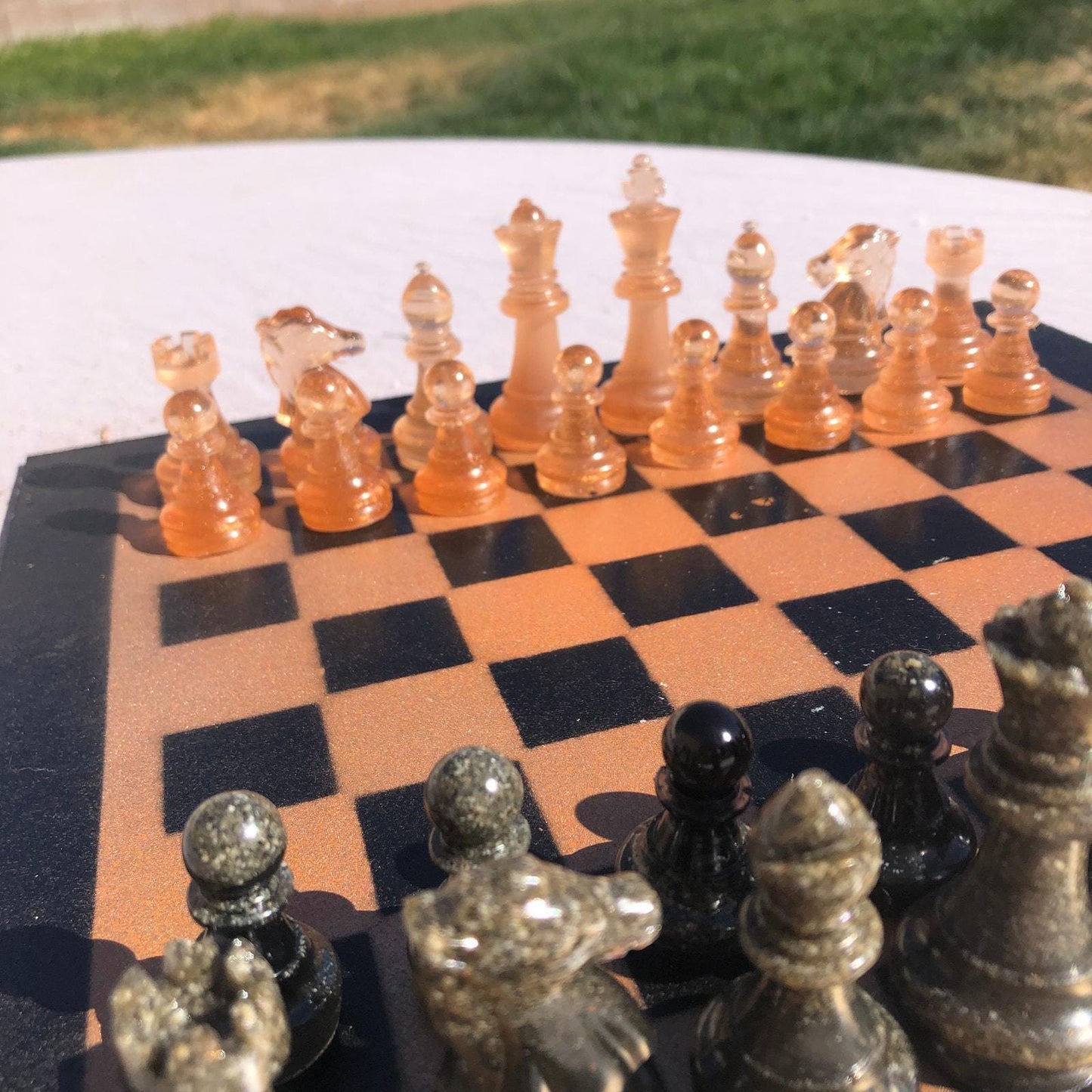 Chess Set - Amber Orange