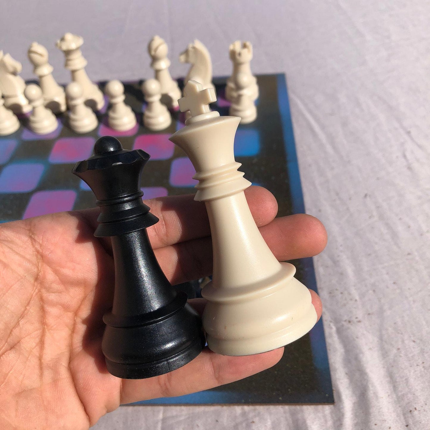 Large Chess Set - Dirty Cotton Candy