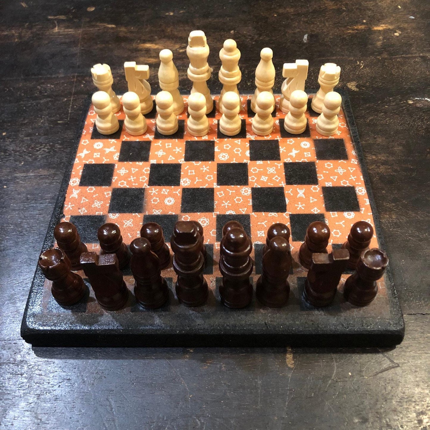 Scrapbook Chess Set - Orange Chemistry