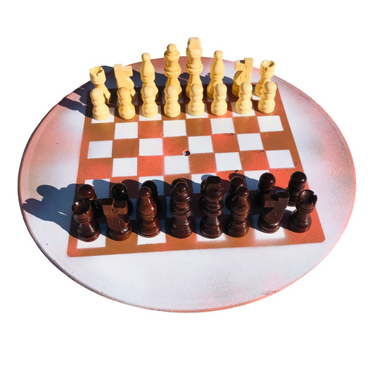 Vinyl Chess Set - Peach Cream