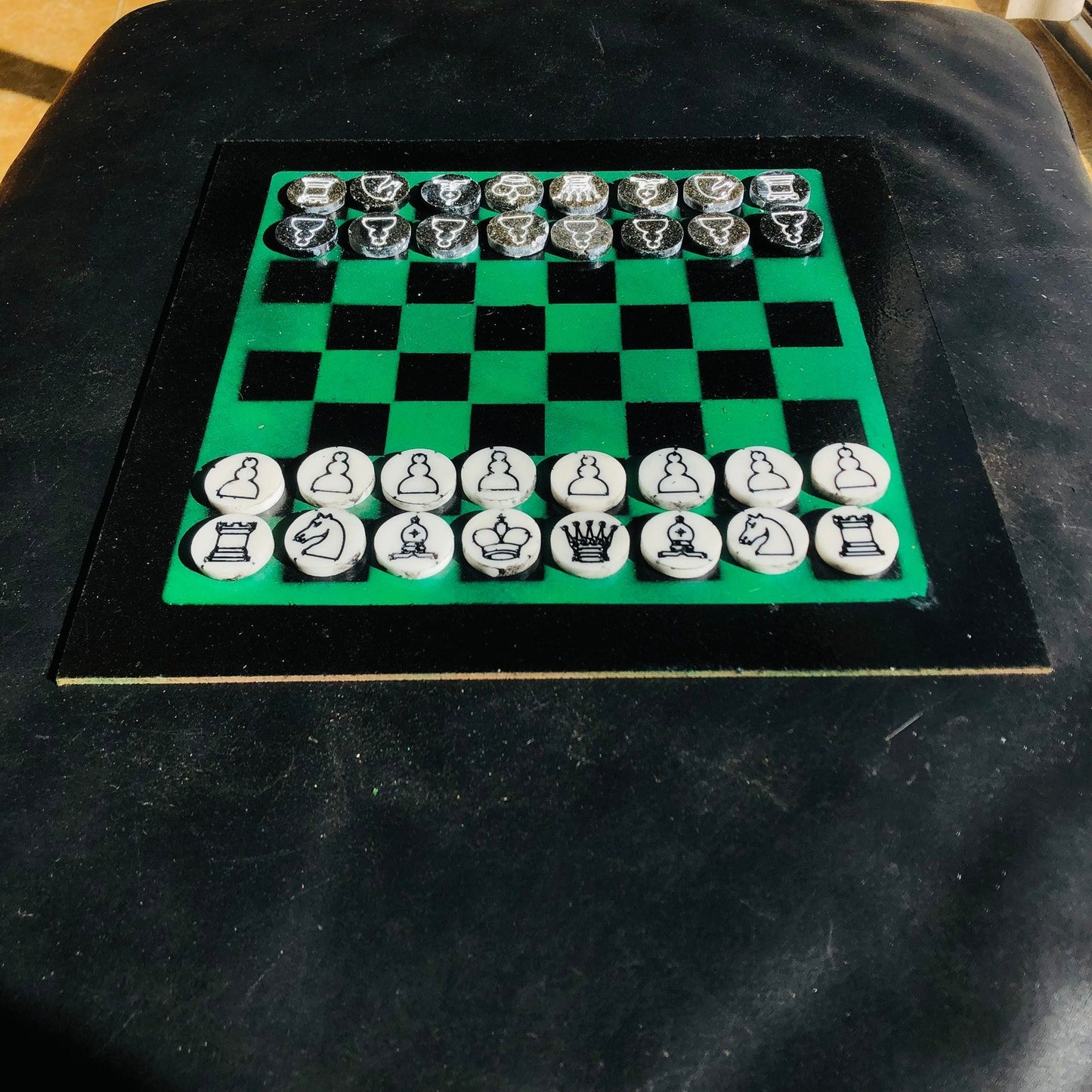 Chess Set - Green & Black